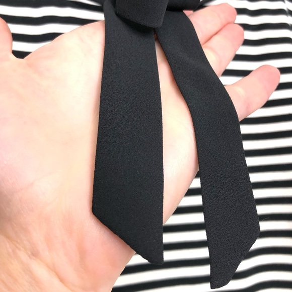 Talbots Tie Neck 3/4 Sleeve Striped Causal Shirt M - Picture 9 of 15